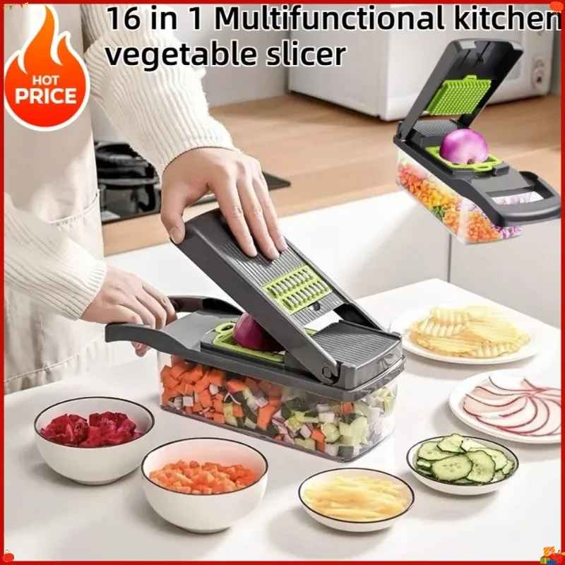 PICADOR DE VEGETAIS MULTIFUNCIONAL 16 EM 1